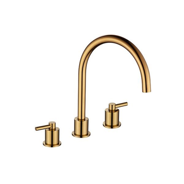 Aero 3 Hole Gold Finish Kitchen Tap